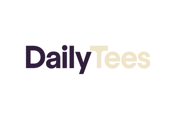 Same logo, but transparent background, and a shallow, half-moon shaped notch out of the top of the center of the "T" in "Tees"